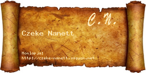 Czeke Nanett névjegykártya